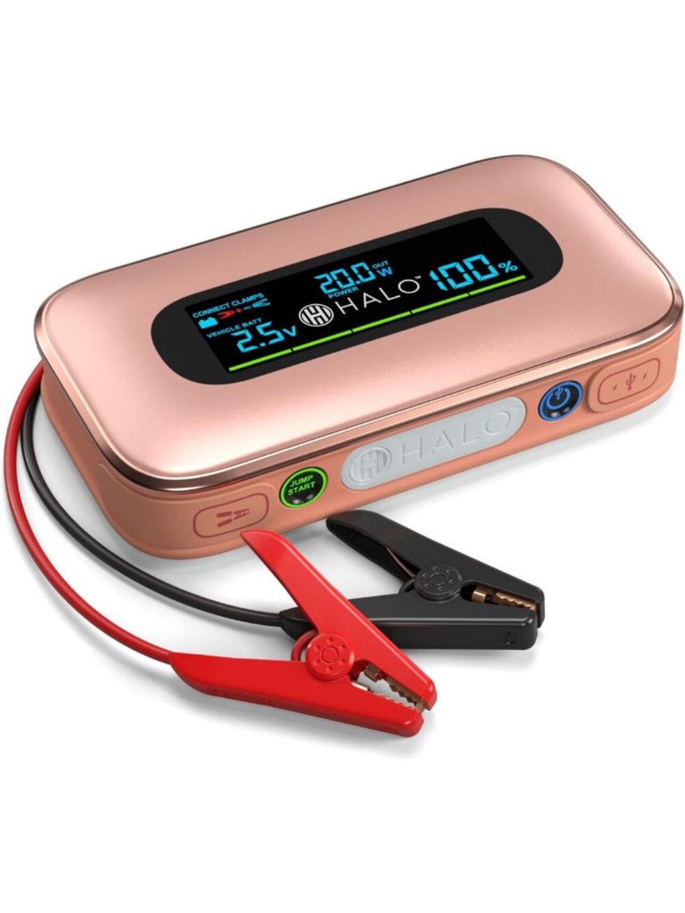Portable Car Jump Starter & Power Bank with LED Light - 1500A, Rose Color
